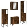 Set de muebles de baño 4 piezas madera contrachapada roble humo by , Bathroom furniture - Ref: Foro24-3214772, Price: 252,99 ...