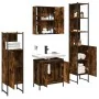 Set de muebles de baño 4 piezas madera contrachapada roble humo by , Bathroom furniture - Ref: Foro24-3214772, Price: 252,99 ...