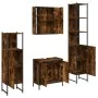 Set de muebles de baño 4 piezas madera contrachapada roble humo by , Bathroom furniture - Ref: Foro24-3214772, Price: 252,99 ...