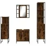 Set de muebles de baño 4 piezas madera contrachapada roble humo by , Bathroom furniture - Ref: Foro24-3214772, Price: 252,99 ...