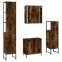 Set de muebles de baño 4 piezas madera contrachapada roble humo by , Bathroom furniture - Ref: Foro24-3214772, Price: 252,99 ...