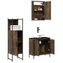 Set de muebles baño 3 pzas madera contrachapada roble ahumado by , Bathroom furniture - Ref: Foro24-3214822, Price: 159,85 €,...