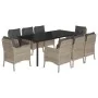 Set comedor de jardín 9 pzas cojines ratán sintético gris claro von , Gartensets - Ref: Foro24-3212003, Preis: 1,00 €, Rabatt...