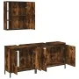 Set de muebles baño 3 pzas madera contrachapada roble ahumado de , Muebles de baño - Ref: Foro24-3214732, Precio: 182,33 €, D...