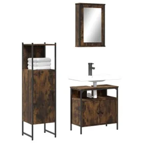 Set de muebles baño 3 pzas madera contrachapada roble ahumado von , Badezimmermöbel - Ref: Foro24-3214817, Preis: 145,90 €, R...