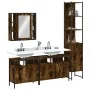 Set de muebles de baño 4 piezas madera contrachapada roble humo von , Badezimmermöbel - Ref: Foro24-3214747, Preis: 233,52 €,...