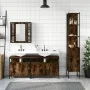 Set de muebles de baño 4 piezas madera contrachapada roble humo von , Badezimmermöbel - Ref: Foro24-3214747, Preis: 233,52 €,...