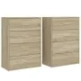 Aparadores 2 uds madera de ingeniería roble Sonoma 60x31x84 cm by , Sideboards - Ref: Foro24-3276583, Price: 171,19 €, Discou...
