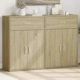 Aparadores 2 uds madera de ingeniería roble Sonoma 60x30x84 cm by , Sideboards - Ref: Foro24-3276597, Price: 148,82 €, Discou...
