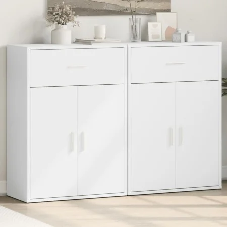 Aparadores 2 uds madera de ingeniería blanco 60x30x84 cm by , Sideboards - Ref: Foro24-3276595, Price: 165,00 €, Discount: -5%%