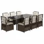 Set comedor para jardín 9 pzas y cojines ratán sintético marrón von , Gartensets - Ref: Foro24-3262984, Preis: 972,63 €, Raba...