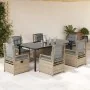 Set comedor de jardín 7 pzas con cojines ratán sintético beige by , Garden sets - Ref: Foro24-3263011, Price: 824,59 €, Disco...