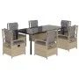 Set comedor de jardín 7 pzas con cojines ratán sintético beige by , Garden sets - Ref: Foro24-3263011, Price: 824,59 €, Disco...
