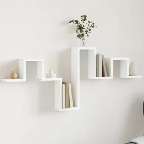 Estantería de pared madera de ingeniería blanco