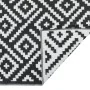 Alfombra de exterior ARAKIL blanco y negro 140x200 cm PP by , Outdoor protectors - Ref: Foro24-368576, Price: 30,81 €, Discou...
