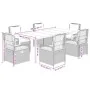 Set comedor jardín 7 pzas y cojines ratán sintético gris claro | Foro24.es | Tu tienda online para hogar, jardín y más Foro24.es