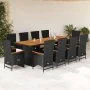 Set de comedor jardín 11 pzas con cojines ratán sintético negro by , Garden sets - Ref: Foro24-3277530, Price: 1,00 €, Discou...