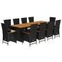 Set de comedor jardín 11 pzas con cojines ratán sintético negro by , Garden sets - Ref: Foro24-3277530, Price: 1,00 €, Discou...