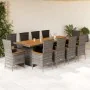 Set de comedor de jardín 11 pzas y cojines ratán sintético gris von , Gartensets - Ref: Foro24-3277551, Preis: 1,00 €, Rabatt...