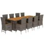 Set de comedor de jardín 11 pzas y cojines ratán sintético gris von , Gartensets - Ref: Foro24-3277551, Preis: 1,00 €, Rabatt...