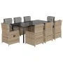 Set comedor de jardín 9 pzas con cojines ratán sintético beige von , Gartensets - Ref: Foro24-3262881, Preis: 1,00 €, Rabatt:...
