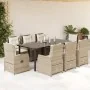 Set comedor de jardín 9 pzas con cojines ratán sintético beige by , Garden sets - Ref: Foro24-3262895, Price: 1,00 €, Discoun...