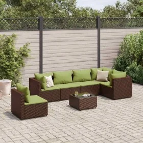 Set muebles de jardín 7 piezas y cojines ratán sintético marrón by , Garden sets - Ref: Foro24-3308182, Price: 545,72 €, Disc...