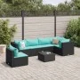 Set de muebles de jardín y cojines 7 pzas ratán sintético negro von , Gartensets - Ref: Foro24-3308180, Preis: 514,83 €, Raba...