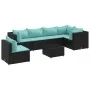 Set de muebles de jardín y cojines 7 pzas ratán sintético negro von , Gartensets - Ref: Foro24-3308180, Preis: 514,83 €, Raba...