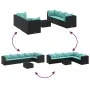 Set de muebles de jardín y cojines 7 pzas ratán sintético negro by , Garden sets - Ref: Foro24-3308116, Price: 514,83 €, Disc...
