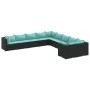 Set de sofás de jardín y cojines 10 pzas ratán sintético negro by , Garden sets - Ref: Foro24-3308348, Price: 737,31 €, Disco...