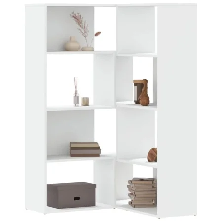 Estantería de esquina 4 niveles madera blanco 85x85x140 cm by , Bookcases and shelves - Ref: Foro24-3307810, Price: 166,27 €,...