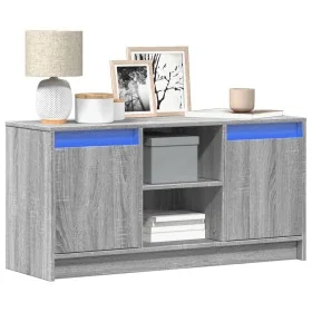 Mueble de TV con LED madera ingeniería gris