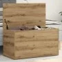 Baúl de almacenaje madera ingeniería roble artisan 84x42x46 cm by , Storage trunks - Ref: Foro24-856569, Price: 87,01 €, Disc...