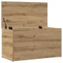 Baúl de almacenaje madera ingeniería roble artisan 84x42x46 cm by , Storage trunks - Ref: Foro24-856569, Price: 87,01 €, Disc...