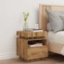 Mesita de noche con luces LED roble artisan 40x39x48,5 cm by , Nightstands - Ref: Foro24-857660, Price: 71,20 €, Discount: -5%%