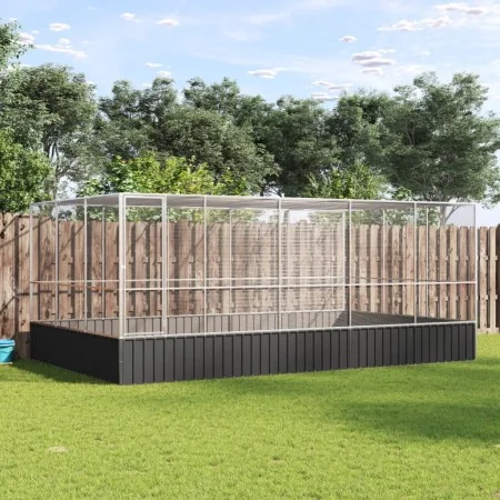 Pajarera con extensión de acero color plateado 518x307x212 cm by , Feet and bird cages - Ref: Foro24-3214277, Price: 847,92 €...
