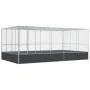 Pajarera con extensión de acero color plateado 518x307x212 cm by , Feet and bird cages - Ref: Foro24-3214277, Price: 847,92 €...