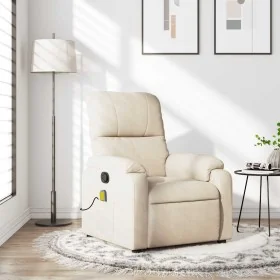 Sillón reclinable de masaje tela de microfibra beige de , Sillones - Ref: Foro24-373461, Precio: 270,87 €, Descuento: -5%%
