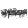 Set de comedor jardín 9 piezas cojines ratán polivinílico negro by , Garden sets - Ref: Foro24-3334568, Price: 734,85 €, Disc...
