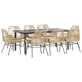 Juego comedor jardín 9 pzas cojines ratán sintético marrón von , Gartensets - Ref: Foro24-3334575, Preis: 735,85 €, Rabatt: -5%%