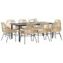 Juego comedor jardín 9 pzas cojines ratán sintético marrón by , Garden sets - Ref: Foro24-3334575, Price: 735,85 €, Discount:...