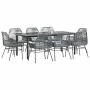 Juego comedor jardín 9 pzas cojines ratán sintético vidrio gris von , Gartensets - Ref: Foro24-3334582, Preis: 645,96 €, Raba...