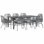 Juego comedor jardín 9 pzas cojines ratán sintético vidrio gris von , Gartensets - Ref: Foro24-3334582, Preis: 645,96 €, Raba...