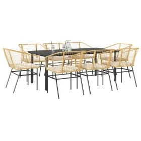 Juego comedor jardín 9 pzas cojines ratán sintético marrón by , Garden sets - Ref: Foro24-3334610, Price: 531,37 €, Discount:...