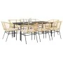 Juego comedor jardín 9 pzas cojines ratán sintético marrón von , Gartensets - Ref: Foro24-3334610, Preis: 531,37 €, Rabatt: -5%%