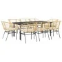 Juego comedor jardín 9 pzas cojines ratán sintético marrón von , Gartensets - Ref: Foro24-3334610, Preis: 531,37 €, Rabatt: -5%%