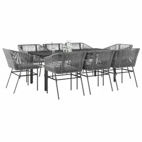 Juego comedor jardín 9 pzas cojines ratán