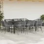 Juego comedor jardín 9 pzas cojines ratán sintético vidrio gris | Foro24.es | Tu tienda online para hogar, jardín y más Foro24.es