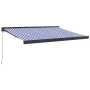 Toldo retráctil aluminio y tela azul y blanco 3,5x2,5 m by , Awnings - Ref: Foro24-3154547, Price: 502,67 €, Discount: -5%%
